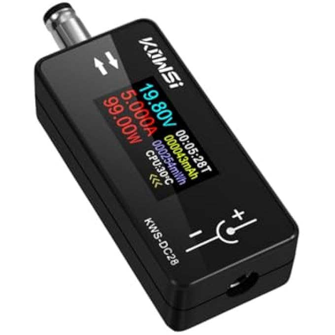 KOWSI Power Meter Testers 2 In 1 Dc Interface Tester With Color Screen Lcd Digital Multimeter 012A430V Dc Charging Voltage Current Meter Dc Charger Indicator For Electronic Devices - Image 1