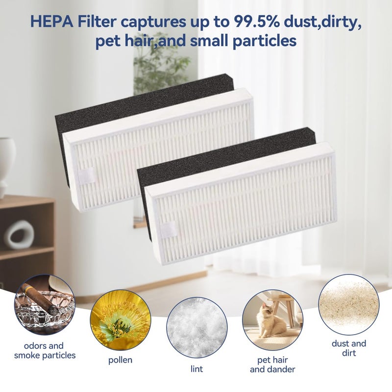 Verilux Verilux Vacuum Cleaner Accessories for ILIFE T10S Robot Vacuum Cleaner with 1 Main Brush 4 Side Brushes 2 Mop Cloth 2 Filters 2 Dust Collection Bags - Image 3