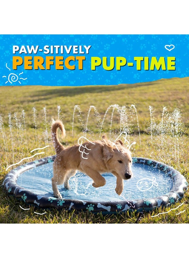 SplashEZ Non Slip Splash Pad for Kids and Dogs, 69'' Extra Large Splash Pad Sprinkler, Great Outdoor Toys for Toddlers 1-3 and Kids Ages 4-8, Wading Pool for Backyard - Image 5