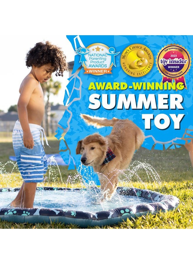 SplashEZ Non Slip Splash Pad for Kids and Dogs, 69'' Extra Large Splash Pad Sprinkler, Great Outdoor Toys for Toddlers 1-3 and Kids Ages 4-8, Wading Pool for Backyard - Image 2