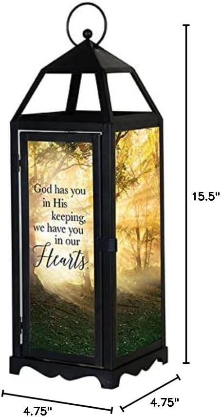 Carson Panoramic View Memorial Lantern with Flameless Candle  Sympathy Gift for Funeral  Loss of Loved One  Remembrance Lantern for Home Decor  Masculine Bereavement Gift in His Keeping - Image 5