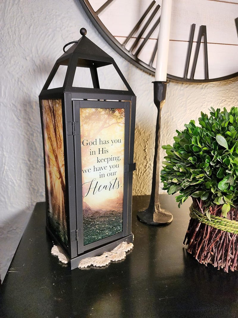 Carson Panoramic View Memorial Lantern with Flameless Candle  Sympathy Gift for Funeral  Loss of Loved One  Remembrance Lantern for Home Decor  Masculine Bereavement Gift in His Keeping - Image 4