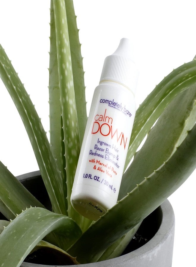 completely bare calm DOWN Ingrown Hair, Razor Bump & Redness Eliminator - Exfoliating AHAs & BHAs - Image 5