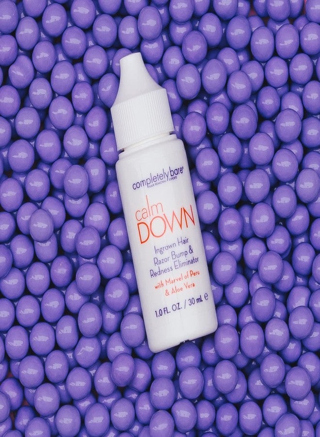 completely bare calm DOWN Ingrown Hair, Razor Bump & Redness Eliminator - Exfoliating AHAs & BHAs - Image 4