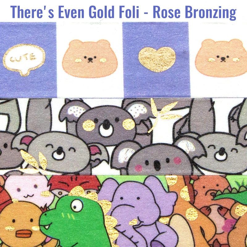 WAPETASHI Cute Washi Tape Set - 24 Rolls Kawaii Animals Gold Foil Decorative Masking Tape for Journaling, Scrapbooking, Kids DIY Crafts, Aesthetic Supplies, Planners, Bullet Journal - Image 3