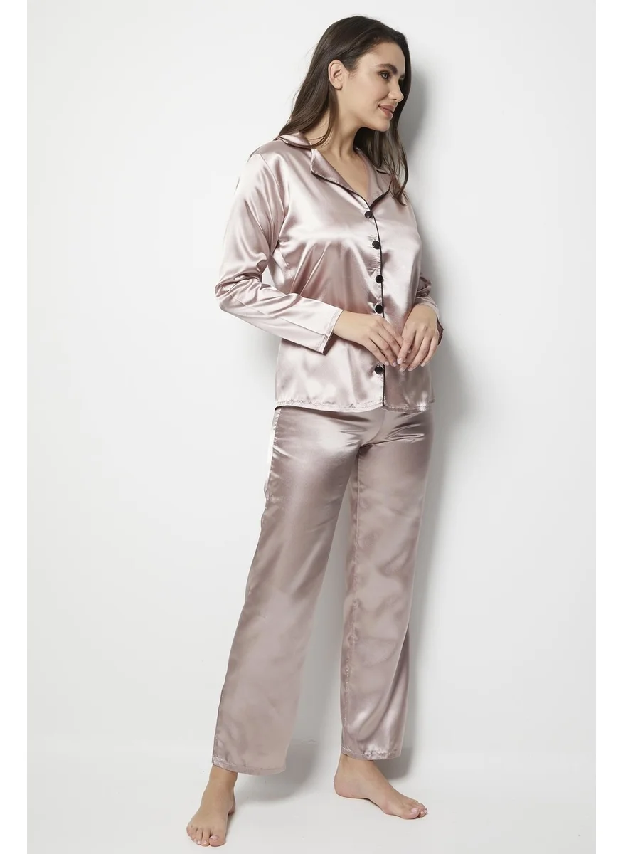 Miorre Long Sleeve Women's Pajama Set Satin