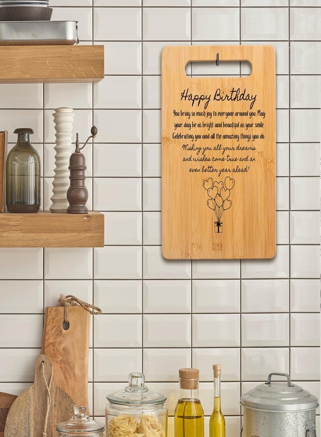 Bambüsi Gift for Birthday - Happy Birthday! You Bring So Much Joy to Everyone Around You. May Your Day Be as Bright and Beautiful as Your Smile - Decorative Bamboo Cutting Board with Handle, 12" x 8" - Image 4