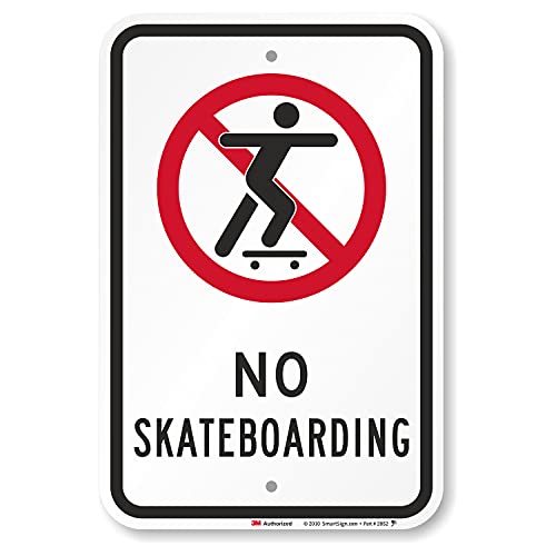 SmartSign "No Skateboarding" Sign | 12" x 18" 3M Engineer Grade Reflective Aluminum - Image 1