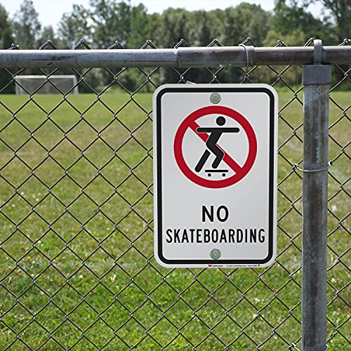 SmartSign "No Skateboarding" Sign | 12" x 18" 3M Engineer Grade Reflective Aluminum - Image 3