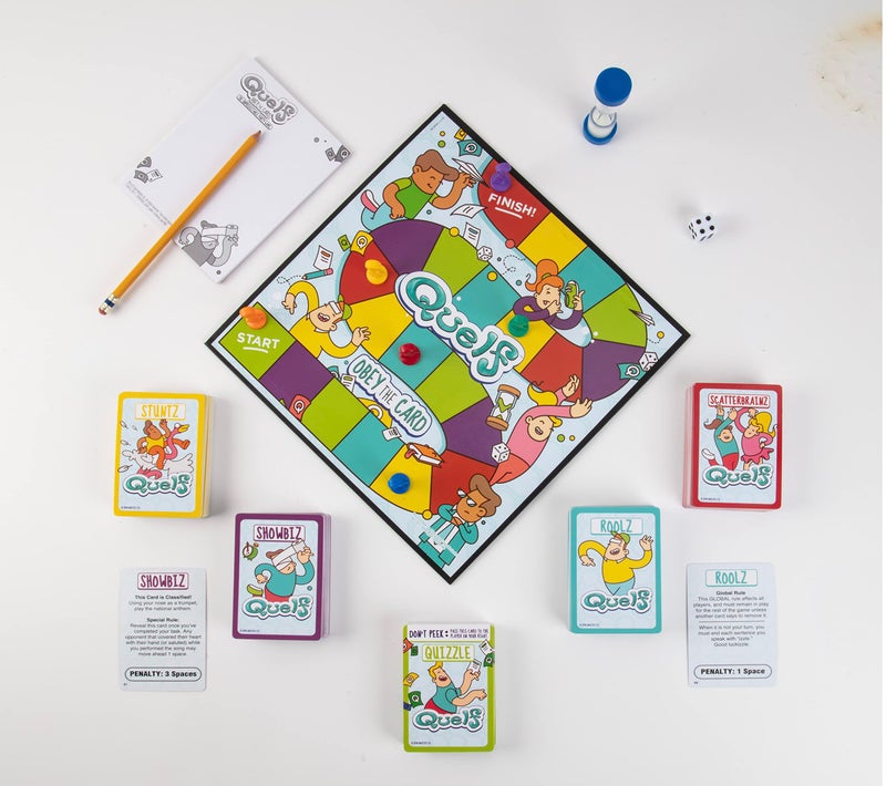 Spin Master Games Spin Master Quelf Board Game Party Game for Teens and Adults Obey The Cards to Win Family Game Night  300 Outrageous Action Cards Combines Quiz Questions Stunts Acting and Hilarious Rules - Image 3