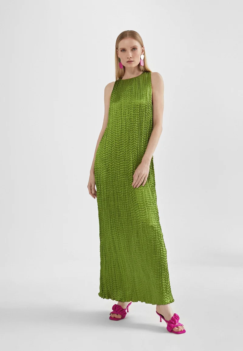 Lola Casademunt Long pleated effect midi dress