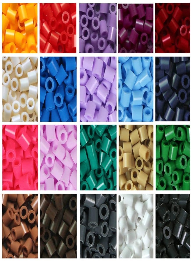 Jos jo's hama/fuse/perler plastic 5 mm individually packed beads for kids/adults creative intelligence montessori educational toys (20 colour, 20 bags -100 pieces per bag)- Multi color - Image 1
