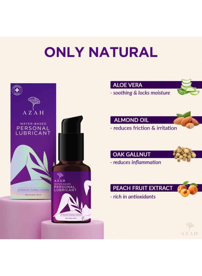 Azah Personal Lubricant [30 ML] | Clinically Tested Intimate Lubricant | Water-Based Aloe Infused Lube for Women & Men | Skin Friendly pH Balanced | Non-Sticky and Stain-Free - Image 3