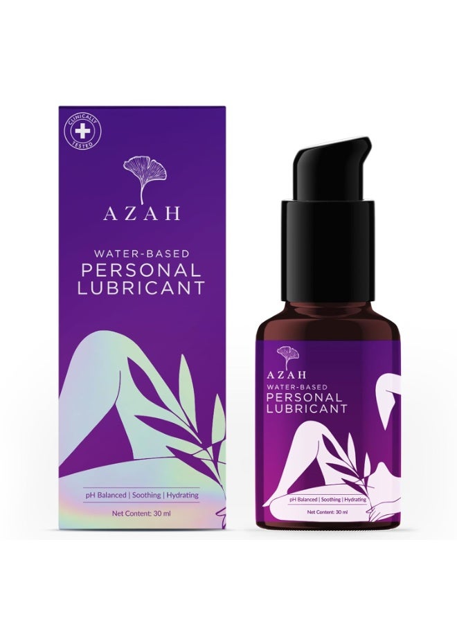 Azah Personal Lubricant [30 ML] | Clinically Tested Intimate Lubricant | Water-Based Aloe Infused Lube for Women & Men | Skin Friendly pH Balanced | Non-Sticky and Stain-Free - Image 1