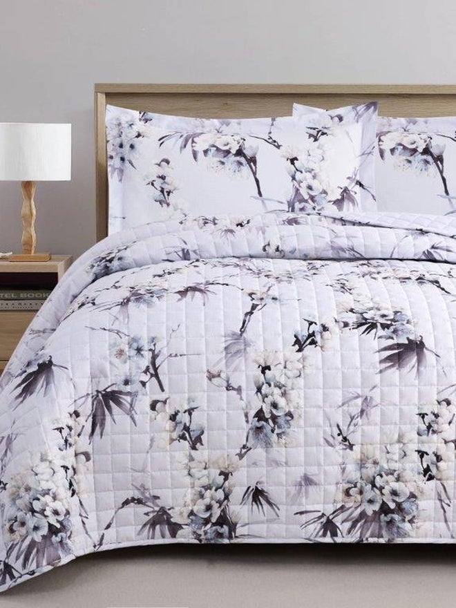 VALENTINI 4-Piece Microfiber Printed Bedspread King Set - Image 3