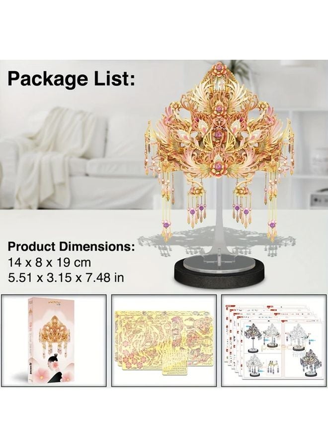 Lovely Flower Princess Crown 3D Metal Puzzle DIY Stainless Steel Model Kit Birthday Gift - Image 3