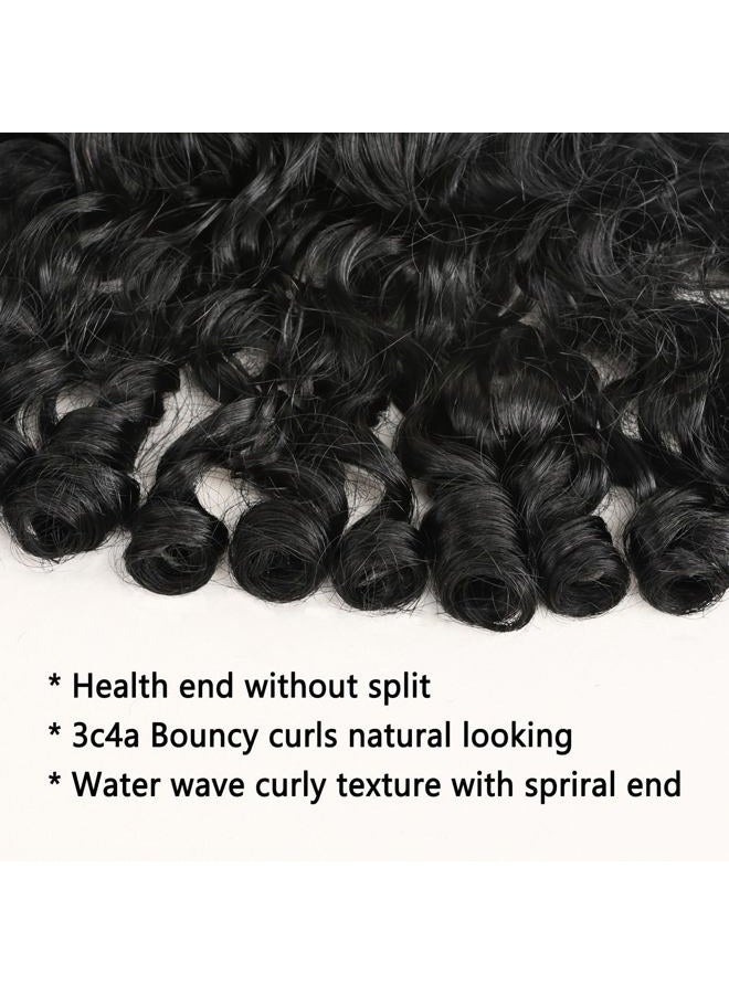 iJOY Burmese Curly Human Hair Wig 13x4 Lace Front Wigs 180 Density Pre Plucked Brazilian Tiny Knots 18 Inch Lace Frontal Wig Natural Black Blend Curly - Image 3