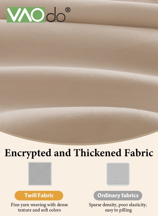 VAOdo 3PCS Bedding Fitted Sheet Set, Breathable Cooling and Skin-friendly Material Deep-Pocket Sheet, Super Soft Thickened Fitted Bedsheet Set Fitted Bedsheet Set, 1 Fitted Sheet and 2 Pillowcases Beige - Image 5