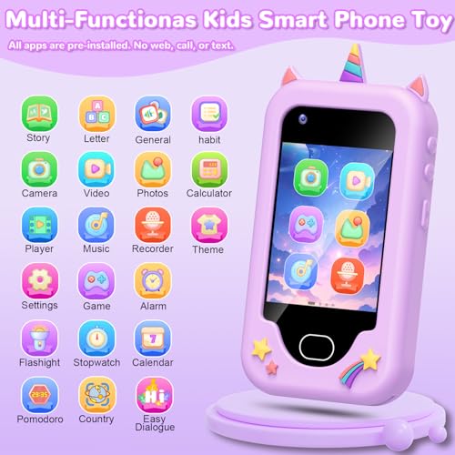 Lapare Kids Smart Phone for Girls Christmas Birthday Gifts for 310 Year Old Kids Toy Cell Phone 28 Touchscreen Toddler Learning Play Toy Phone with Dual Camera Game Music Player and More 32GB - Image 5