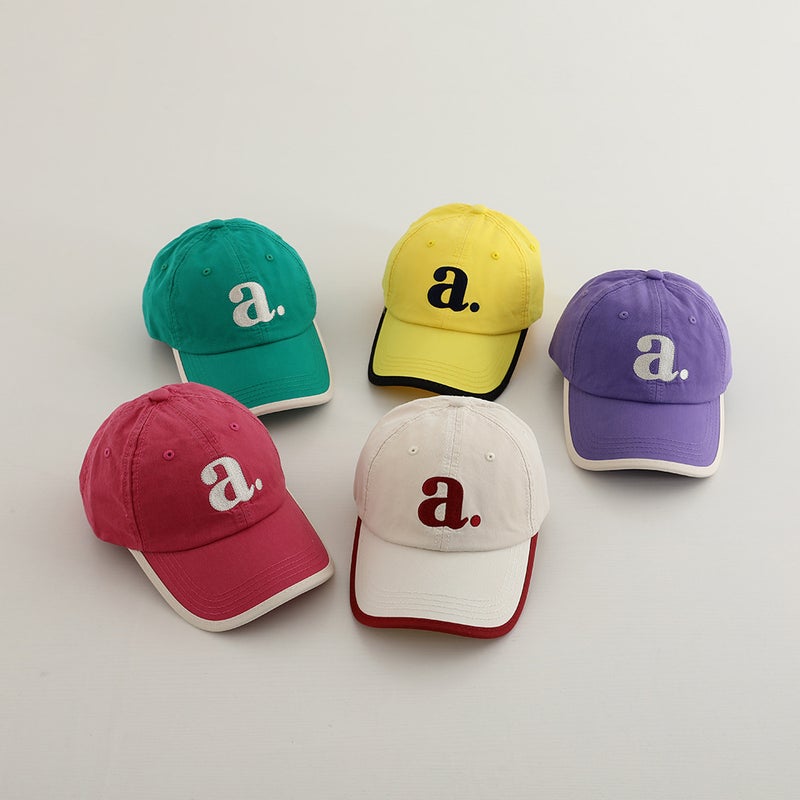 A Letter Children'S Hat Baby Peaked Cap Korean Boys And Girls Matching Sun-Proof Edge Baseball Cap - Image 3