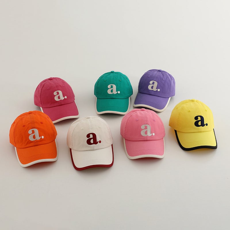A Letter Children'S Hat Baby Peaked Cap Korean Boys And Girls Matching Sun-Proof Edge Baseball Cap - Image 4