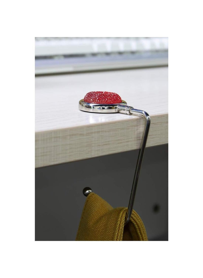 Sweet seven Stylish and Sparkling Purse Hook Set - 3 Packs Colorful Rhinestone Handbag Hangers for Tables and Desks  - Image 4
