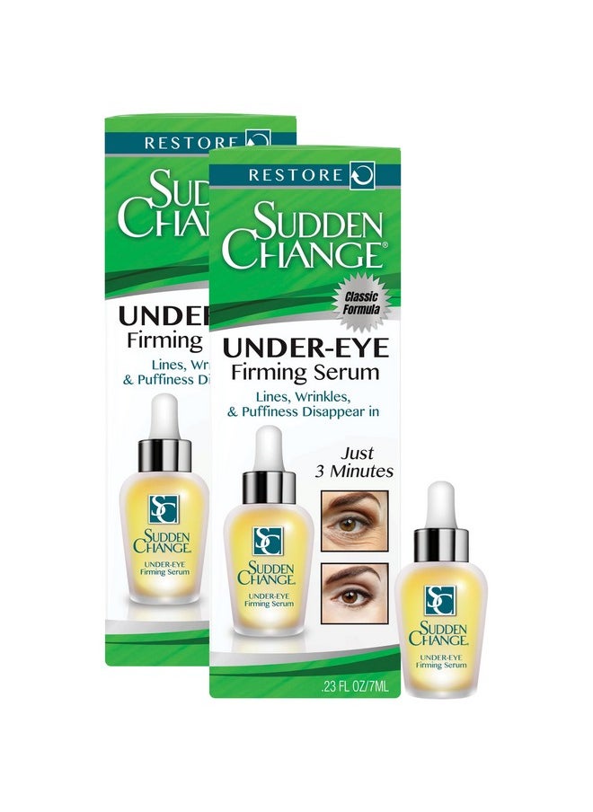 SUDDEN CHANGE Instant Under-Eye Firming Serum - (Classic Formula) Under-Eye Bags Treatment For Puffiness, Lines, & Wrinkles - Wear With Or Without Makeup - 3 Minute Results (0.23 Oz, Pack Of 2)  - Image 1