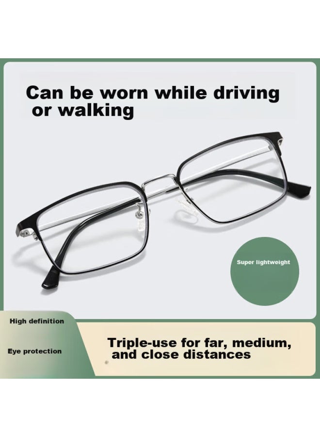Lesca Lunetier Ultra-light Anti-blue Light Protective Eyewear For Men And Women With Presbyopia, Bifocal Progressive Multi-focal High-definition Reading Gl - Image 1
