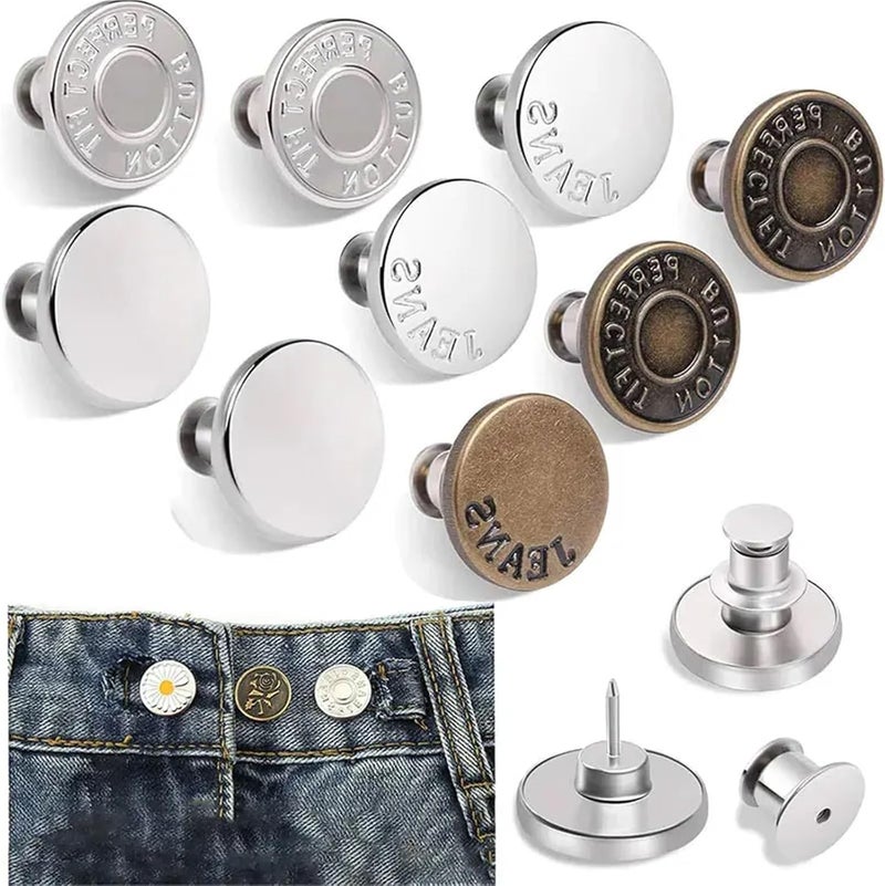 Waist Tightener Clip 160pcs/80set Button Pins Pant Adjustable Metal Pants Buttons Tightener(NO.3) - Image 3