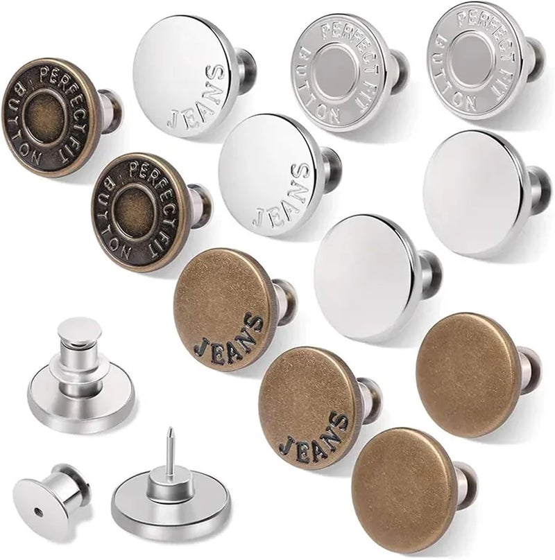 Waist Tightener Clip 160pcs/80set Button Pins Pant Adjustable Metal Pants Buttons Tightener(NO.3) - Image 1