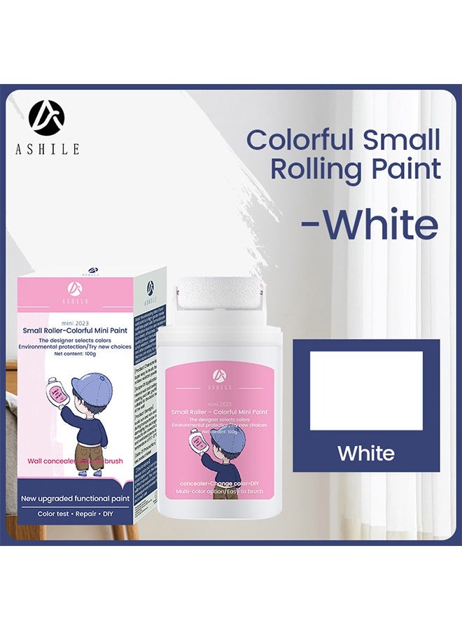 Small Roller Colorful Mini Paint,Portable Wall Repair Paint Wall Mending Agent Wall Spackle with Roll Brush Wall Surface Hole Fill Quick and Easy Solution White Wall - Image 2