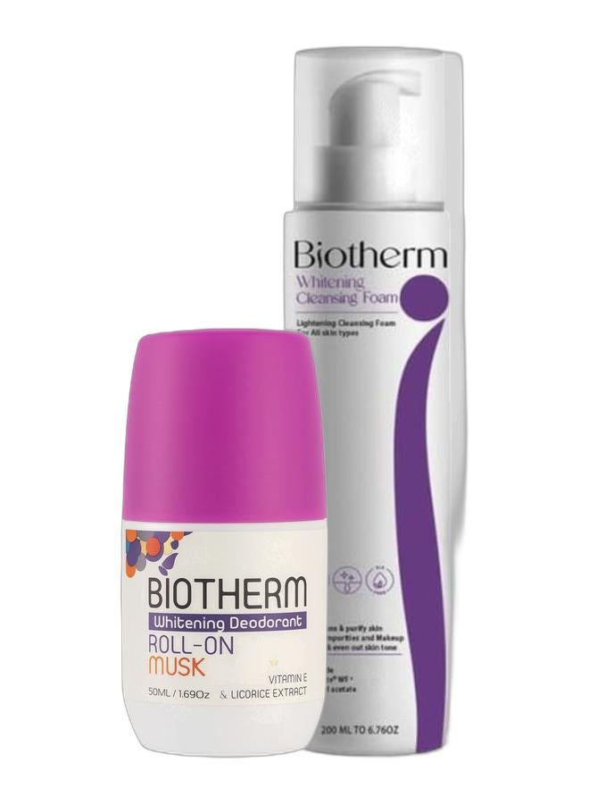 BIOTHERM Whitening Roll-On Musk 50ML & Whitening cleansing Foam,200 mlBundle - Image 1