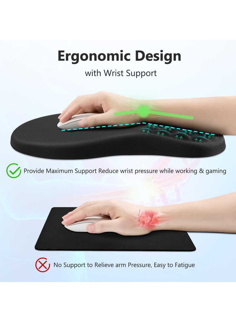 General Ergonomic mouse pad with massage design wrist support, pain relief mouse pad, wrist rest with memory foam and non-slip PU base  - Image 3