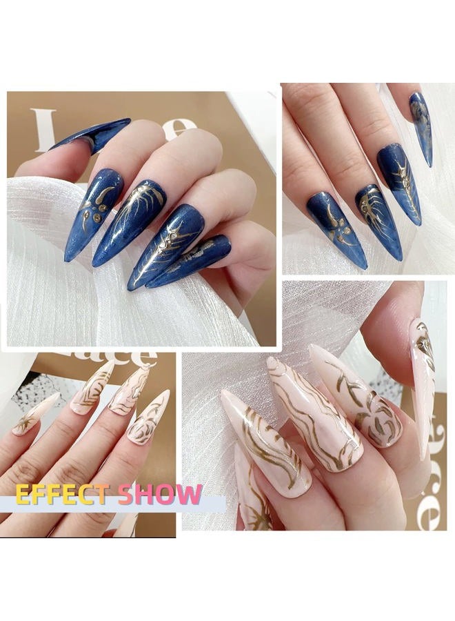 U-Shinein 8ml Metallic Golden 3D Metal Painting Gel Nail Polish, Mirror Finish, UV/LED Soak Off - Image 3