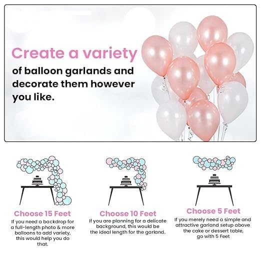 BRIJBAZAAR Birthday Decoration Items For Girls - 49 Pcs Happy Birthday Decorations For Girl | Rose Gold Birthday Decoration Kit For Wife | Rose Gold Balloons For Birthday Decorations - Paper - Image 4