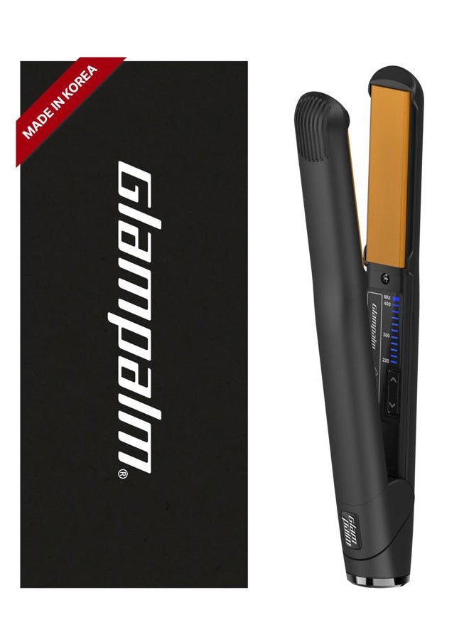 GLAMPALM Hair Straightener 1" Ceramic Flat Iron Infused with Vita C, Korea's No.1 Professional Salon Tool with 3D Swivel Cord & Dual Voltage,11 Heat Settings(220°–450°), 25s Fast Heat-Up (GP201) - Image 1