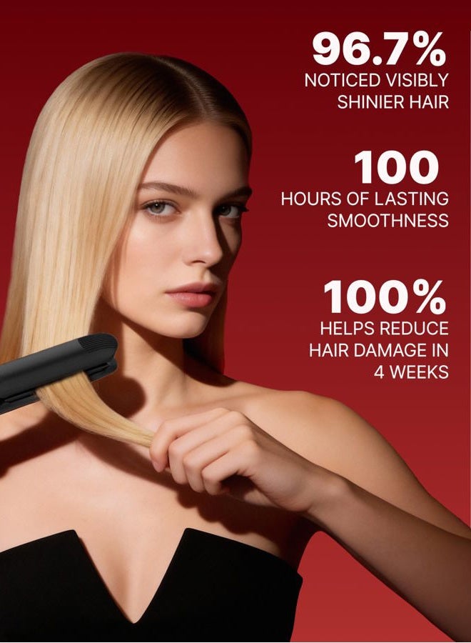 GLAMPALM Hair Straightener 1" Ceramic Flat Iron Infused with Vita C, Korea's No.1 Professional Salon Tool with 3D Swivel Cord & Dual Voltage,11 Heat Settings(220°–450°), 25s Fast Heat-Up (GP201) - Image 5