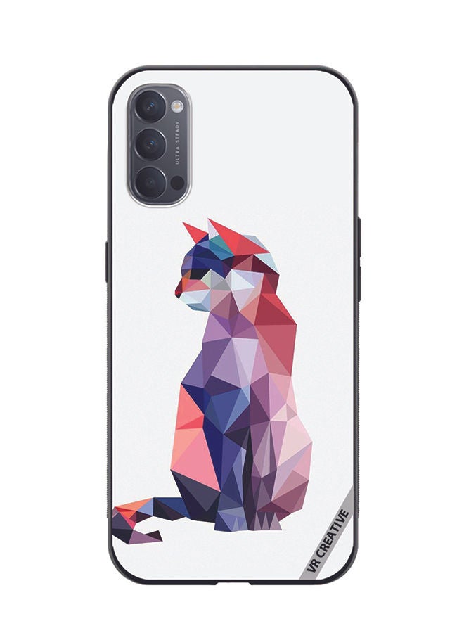VR CREATIVE Protective Case Cover For Oppo Reno4 Pro 5G Cat Design Multicolour - Image 1