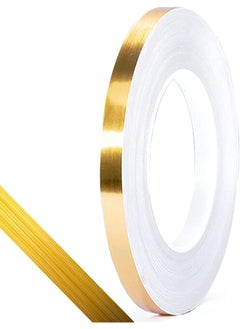 Excefore Graphic Art Tape Gold Tone Metalized Tape 1Cm*50M Diy Graphic Tape For Detailing Accent Wall Graphic Arts Detailing Wall Wardrobe Bathroom Floor Tile Car Stripe Stickers  - Image 1