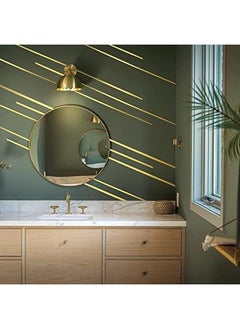 Excefore Graphic Art Tape Gold Tone Metalized Tape 1Cm*50M Diy Graphic Tape For Detailing Accent Wall Graphic Arts Detailing Wall Wardrobe Bathroom Floor Tile Car Stripe Stickers  - Image 4