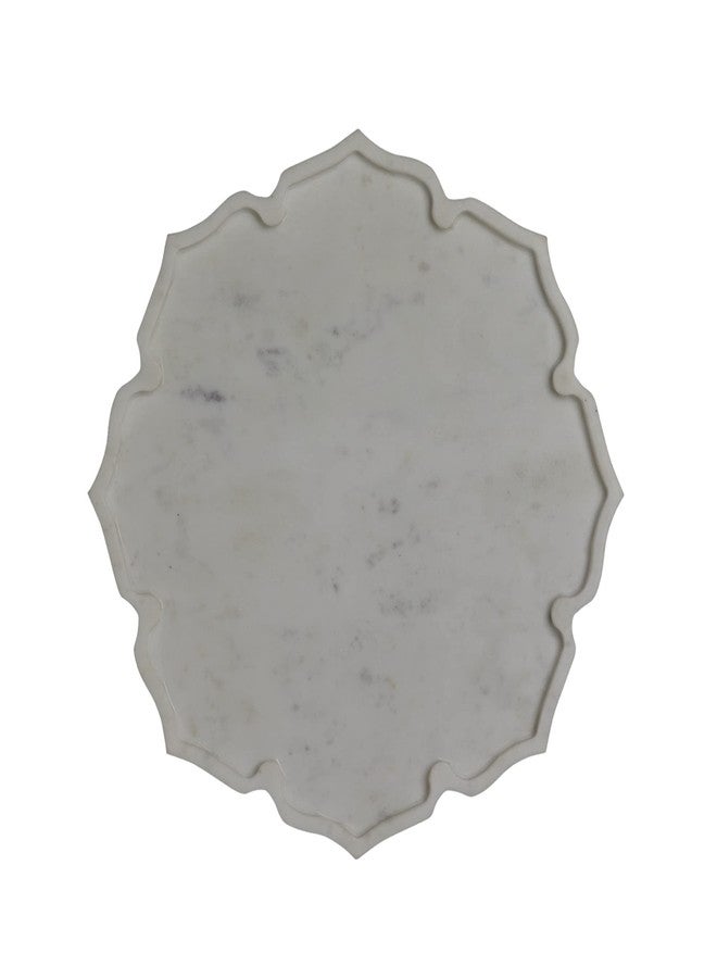 Stone Essential White Marble Lotus Platter / Starter Dish /Serving Platter/ Fruit Plate/ Marble Dish/ Marble Tray / Centre Piece / Décor Accent / Diwali Festive and Corporate Gifting, Medium - Image 1
