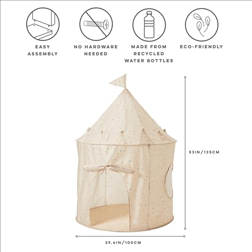 3 Sprouts Kids Play Tent - Sustainable Recycled Fabric – Fun Spacious Childs Playhouse for Indoor Games for Boys & Girls - Durable Fort Pop Up House for Toddlers & Children Age 3-10 - Terrazzo Beige - Image 2
