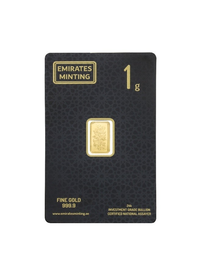 Emirates Minting 1 Gram Rose Gold Bar 24KT 999.9 Purity - Image 1