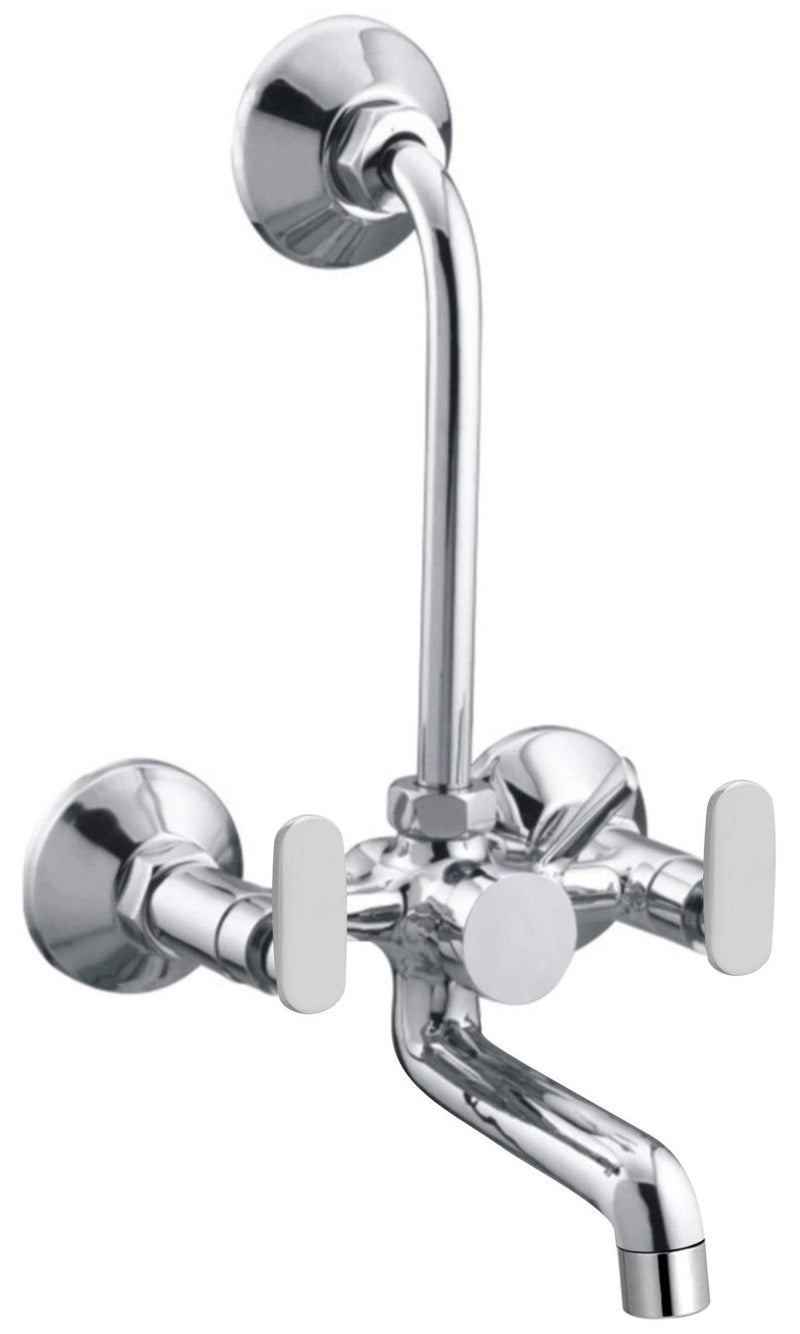 DRIZZLE Solo 2in1 Wall Mixer with Bend | Bathroom Water Mixture Brass - Image 1