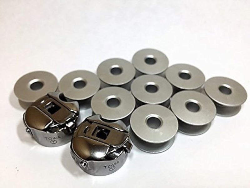 Towa 2 BOBBIN CASE(52237) & 10 ALUMINUM BOBBIN FOR JUKI INDUSTRIAL SEWING MACHINE - Image 1