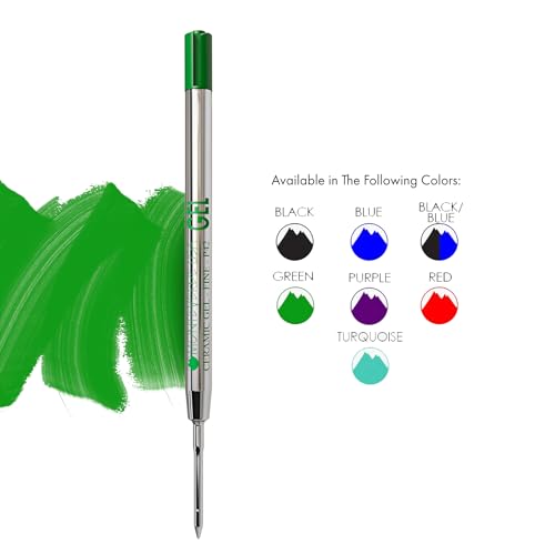 Monteverde Capless Gel Refills to Fit Parker-Style Ballpoint Pens, 0.7mm Fine Point, Green, 6-Pack, Smooth Writing Technology for Parker, Conklin, Schmidt, and More - Image 4