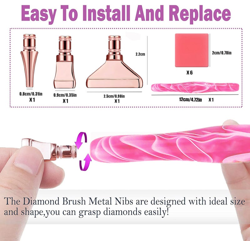 Heyseri Diamond Painting Pens, â€œClassic Wax Stylusâ€ Diamond Art Pen, Gem Painting Tools Accessories, Gem Art Pen with Metal Tips for 5D Craft Nail - Image 4