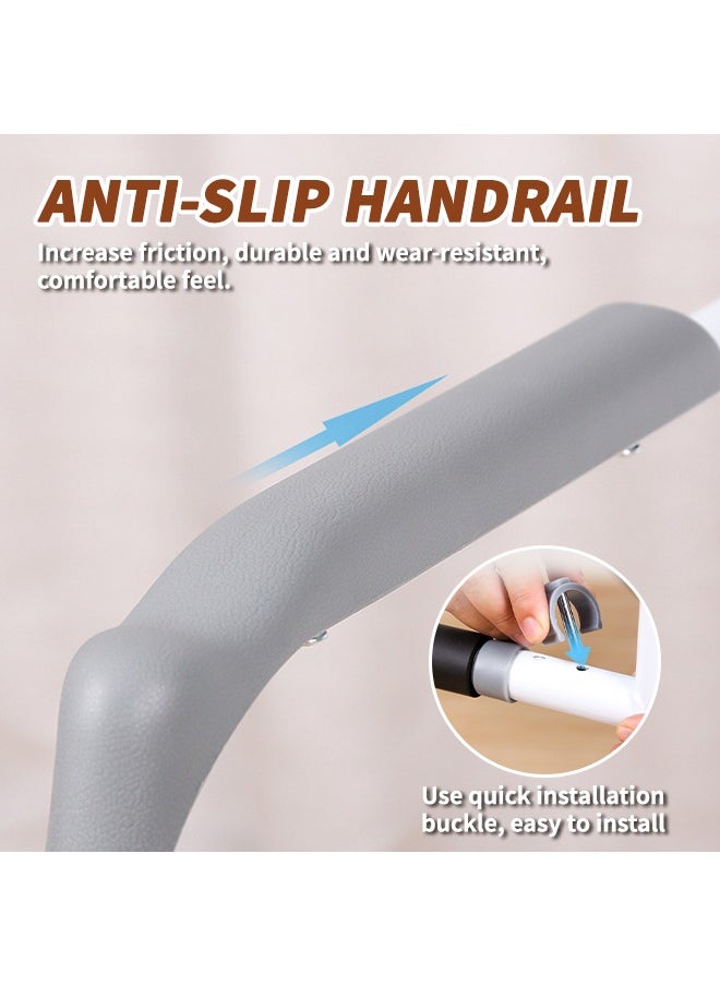 Generic - Universal Toilet Safety Rail With Ergonomic Curved Design, No-Drill Installation Toilet Grab Bars With Anti-Rollover Clips, Height Adjustable Toilet Handles, Safe and Durable Toilet Safety Frame for Elderly Care - Image 1