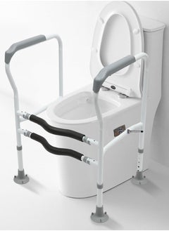 Generic Universal Toilet Safety Rail With Ergonomic Curved Design, No-Drill Installation Toilet Grab Bars With Anti-Rollover Clips, Height Adjustable Toilet Handles, Safe and Durable Toilet Safety Frame for Elderly Care  - Image 1
