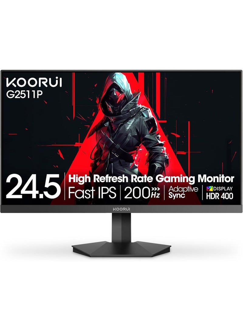 KOORUI 24.5 Inch Gaming Monitor | 200Hz Refresh Rate, 1ms Response, FHD 1080P IPS Display, HDR400, 90% DCI-P3, Adaptive Sync, HDMI & DisplayPort G2511P - Image 1